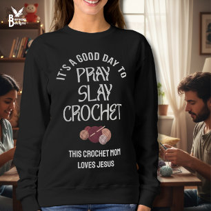 Sweatshirt Prière personnalisée TUEZ CROCHET Maman Créatrice 
