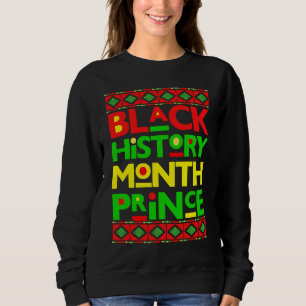 Sweatshirt Prince de l'histoire noire Mélanin Garçon Fils Bru