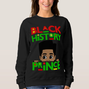 Sweatshirt Prince de l'histoire noire Mélanin Garçon Fils Bru