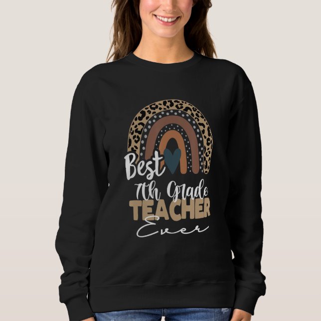Sweatshirt Professeur de 7e année Boho Rainbow Appréciation d (Devant)