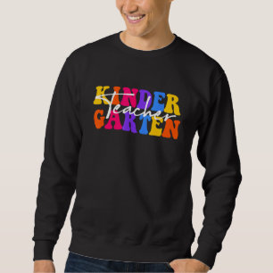 Sweatshirt Professeur de maternelle groovy Happy premier jour