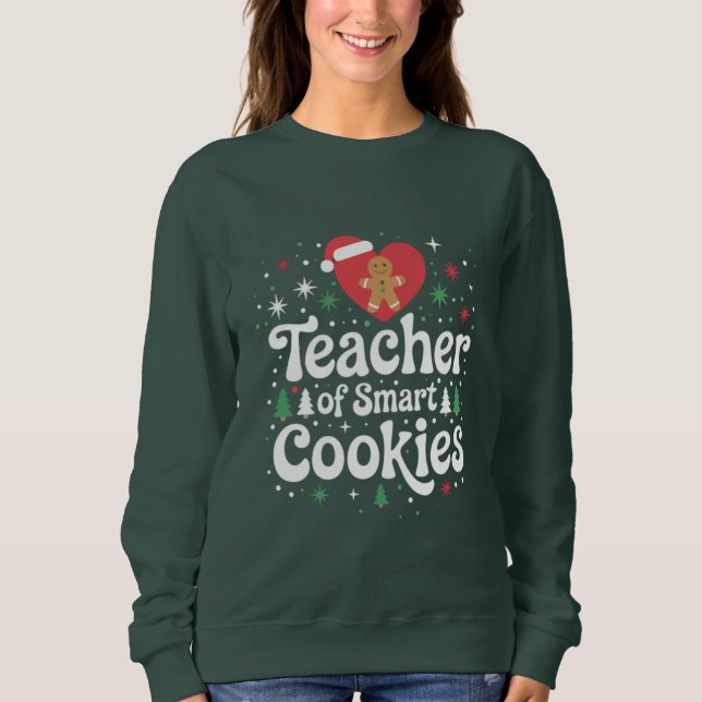 Sweatshirt Professeur de Noël de biscuits intelligents  (Devant)