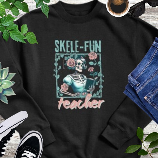 Sweatshirt Professeur d'école élémentaire squelette effrayant (Créateur téléchargé)