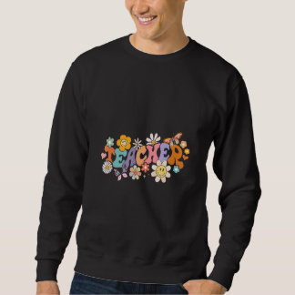 Sweatshirt Professeur Floral Groovy Retour à l'école Vintage