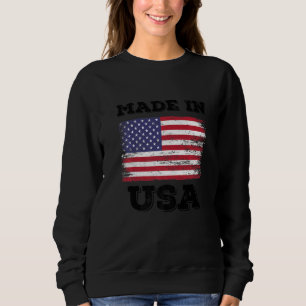 Sweatshirt Profitez De Fabriqué En Usa Avec Drapeau Américain