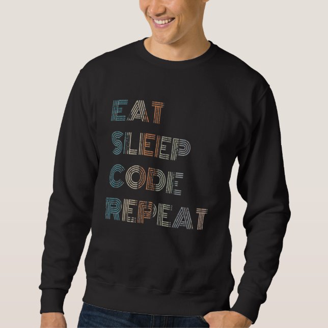 Sweatshirt Programmateur d'ordinateur de répétition de code d (Devant)