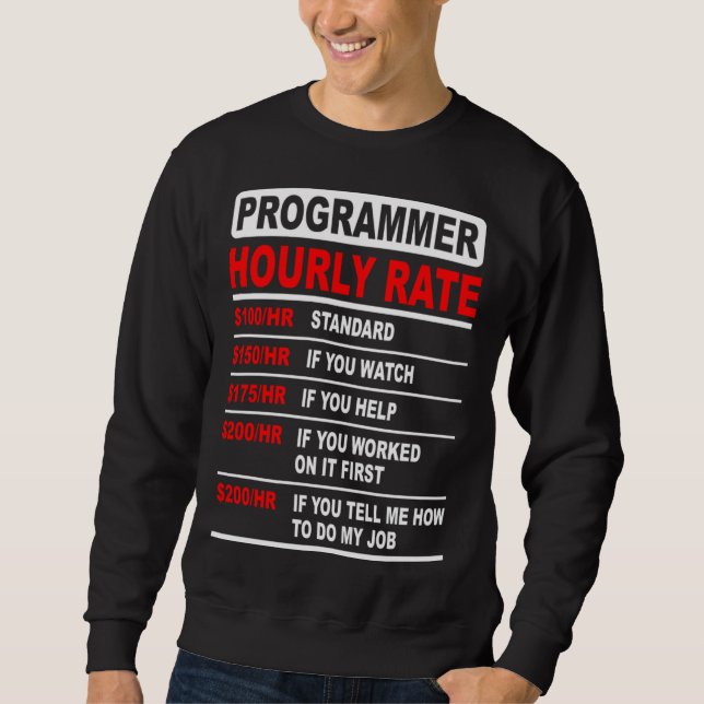 Sweatshirt Programmer  Hourly Rate  Software Enfineer  Idea (Devant)