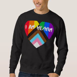 Sweatshirt Progrès Fierté Coeur Drapeau Je Suis Lui