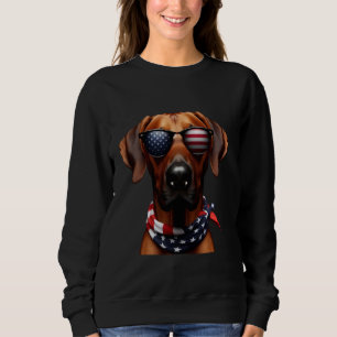 Sweatshirt Propriétaire 4 juillet de l'American Rhodesian Rid