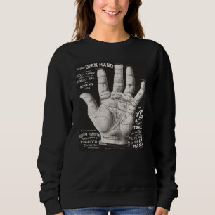 Sweatshirt Publicité d'impression vintage main ouverte