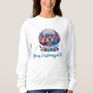 Sweatshirt Puissance Fleur, Élégance Des Poodles - Un Mélange