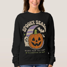 Pull Halloween Saison Effrayante Née en Octobre