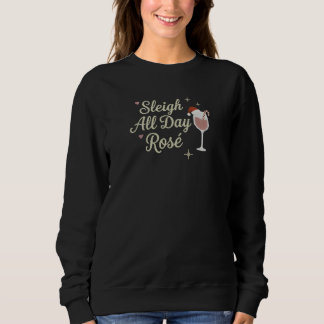 Sweatshirt Pull rose Sleigh All Day pour Noël