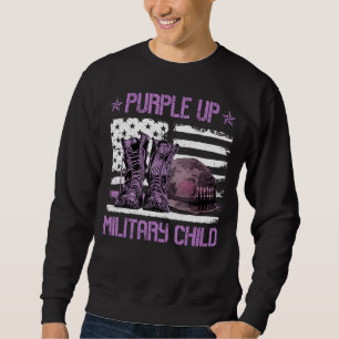 Sweatshirt Purple Up Militaire Enfants Mois American Drapeau