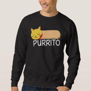 Sweatshirt Purrito Cat Pun Burrito Mexicain Fiood