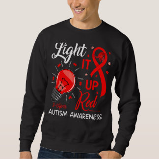 Sweatshirt Puzzle de ruban Sensibilisation sur l'autisme roug