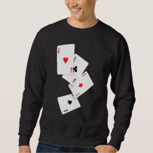 Sweatshirt Quatre Aces Poker Pro Lucky Joueur Costume Ha