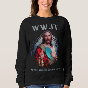Sweatshirt Que Jésus Jeterait Drôle Disque Golf Hommes & Femm