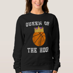 Sweatshirt Queen Of The Hoop Kids Girls Basketball Sports Pla