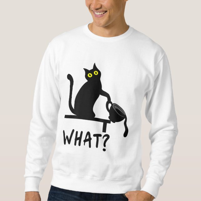 Sweatshirt Quel drôle de café noir Cat Kitten Amoureux des ch (Devant)