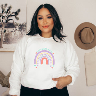 Sweatshirt Questions de santé mentale | Rainbow Peach Candy