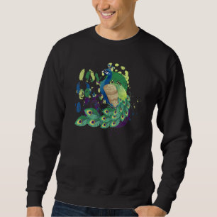 Sweatshirt Queue colorée Peacock mignon Oiseaux Animal Graphi