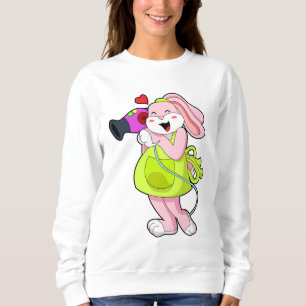 Sweatshirt Rabbit comme coiffeur avec sèche-cheveux