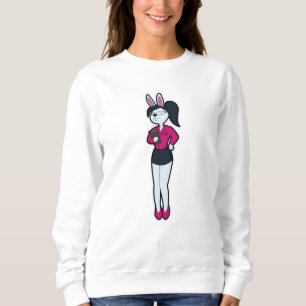Sweatshirt Rabbit en tant que secrétaire avec Bloc-notes et l