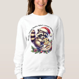 Sweatshirt Raccoon dans le Père Noël aime les biscuits à Noël