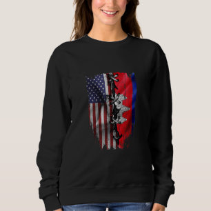 Sweatshirt Racines Cambodgiennes Cultivées Américaines Drapea