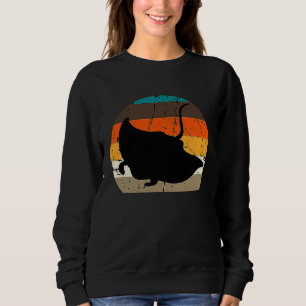 Sweatshirt Raie Manta Rétro Vintage Poisson Stingray Océan Bi
