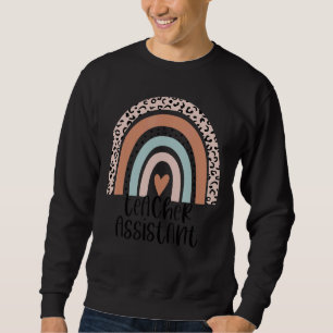 Sweatshirt Rainbow Leopard enseignant adjoint Ed Staff