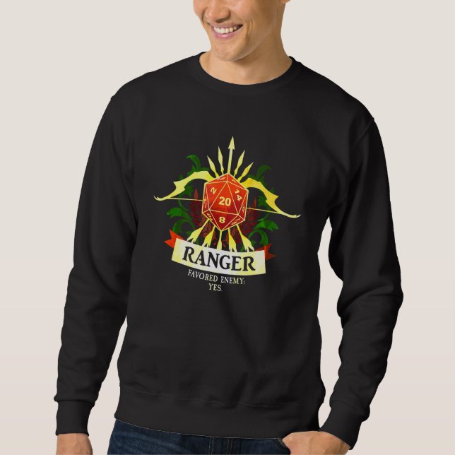 Sweatshirt Ranger Classe D20 Tabletop Dungeons RPG Dragons (Devant)