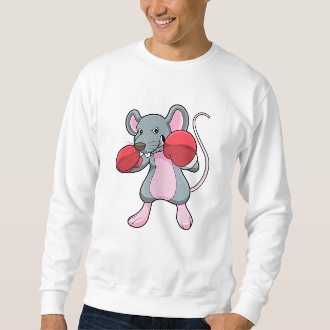 Sweatshirt Rat à la boxe avec gants de boxe (Devant)