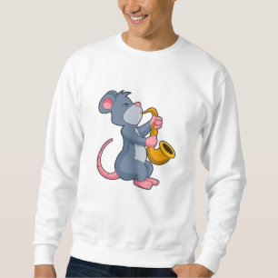 Sweatshirt Rat à Musique avec Saxophone