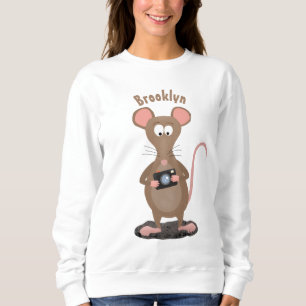 Sweatshirt Rat drôle avec dessin animé de la caméra