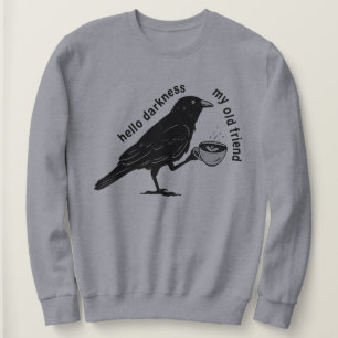 Sweatshirt Raven Crow Coffee automne Nevermore Poe Gothique