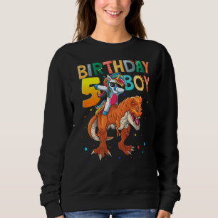 Sweatshirt Rawr 5 ans Anniversaire Garçon Dabbing Unicorn Din