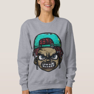 Sweatshirt Rebel Urbain : Visage de Style Graffiti