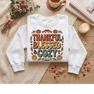 Sweatshirt Reconnaissant, béni, cosy. Conception de Thanksgiv