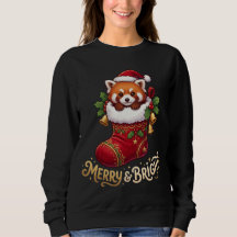 Red Panda Christmas Stocking Merry & Bright