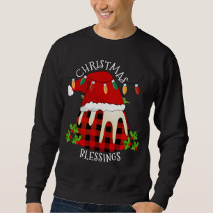 Sweatshirt Red Plaid Buffalo Père Noël Christmas Pudding