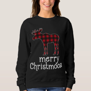 Sweatshirt Red Plaid Joyeux Noël Noir Amateurs d'orignaux