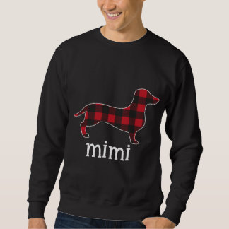 Sweatshirt Red Plaid Mimi Dachshund Joyeux Noël Dachshund