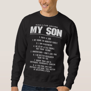 Sweatshirt Règles Pour Dîner Mon Fils Pour Hommes Fête Des Pè