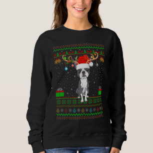Sweatshirt Reindeer Santa Hat Correspondant laide Boston Terr