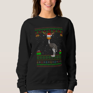 Sweatshirt Reindeer Santa Hat Correspondre Ugly Emu Bird Chri
