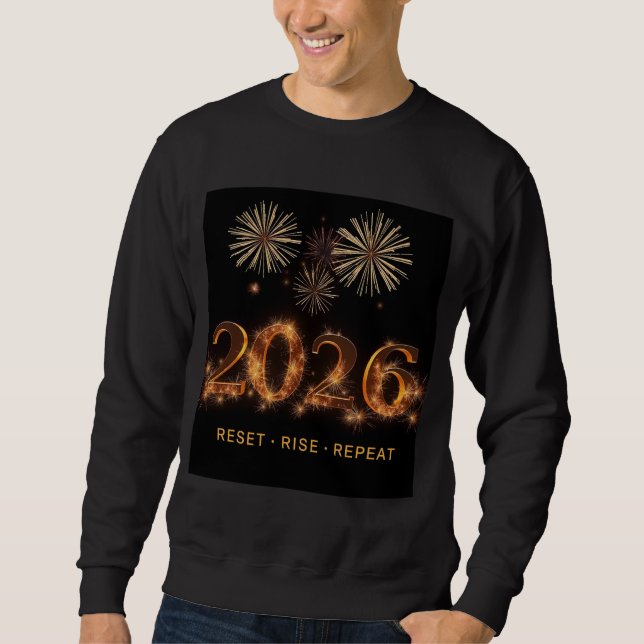 Sweatshirt Réinitialiser Élévation Répéter Motivation Concept (Devant)