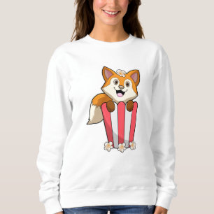 Sweatshirt Renard à manger avec Popcorn