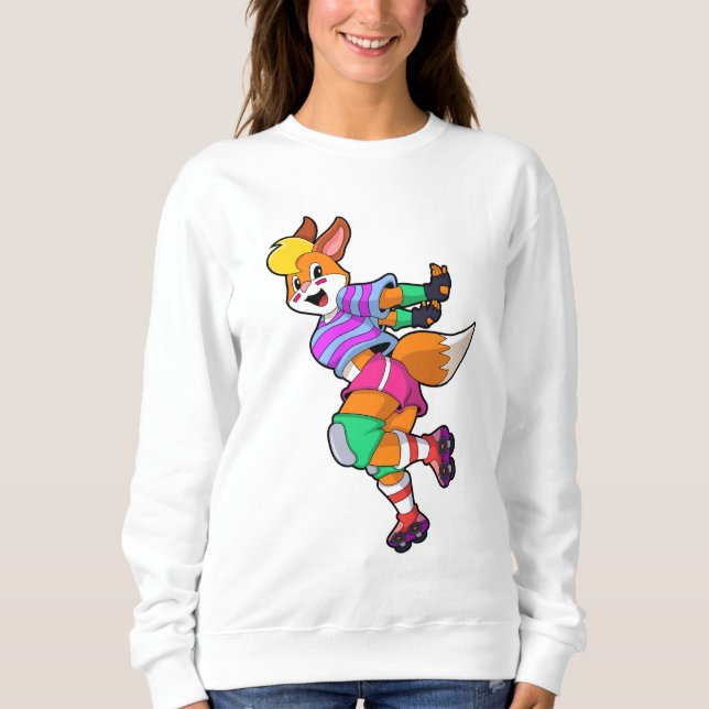 Sweatshirt Renard comme Patineur Inline avec Patinage Inline (Devant)